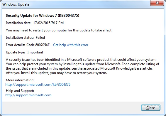 WU Always Fails, reverts back-kb3004375error.jpg