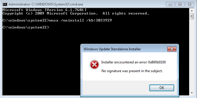 Several security updates for windows 7 won't install 800b0100-musa1.png