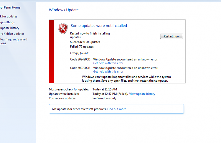 Failing to update?-1st-install.png