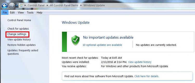 Windows Updates (5/10/2016) - Most failed to install.  Reason?-change-update-settings.jpg