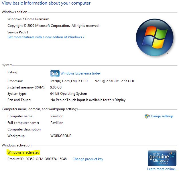 HD Replacement makes W7 not genuine -  MS cannot fix-pavillion-properties-oct-02-2016.jpg