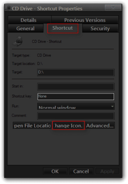CD Drive - Shortcut Properties.png CD Drive - Shortcut Properties.png