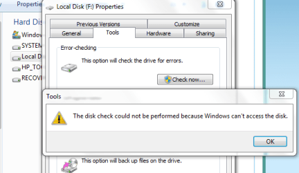 Cannot access local F disk which is external with 2 partitions not visible.PNG