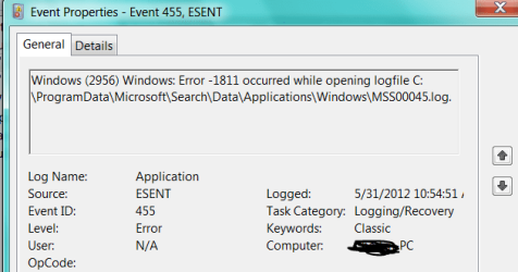 Capture _ ESENT error.PNG