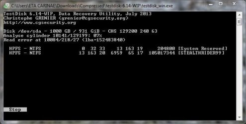 Test Disk running.JPG