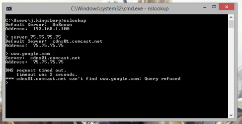 nslookup - 75.75.75.75 DNS server.PNG