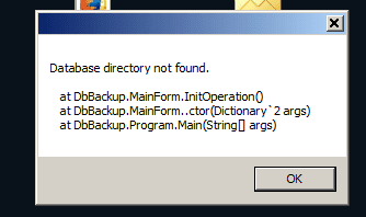 database directory not found.png