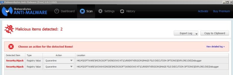 Malwarebytes Anti-Malware (Free) 2.0.3 results.jpg