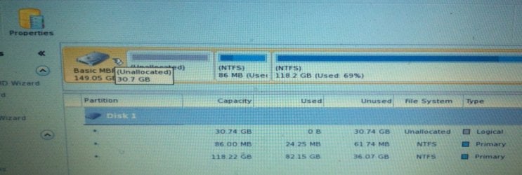 no resize option on unallocated.jpg
