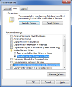 Folder Options - Show Hidden & System Files.png Folder Options - Show Hidden & System Files.png