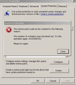 Restore cannott be created.JPG