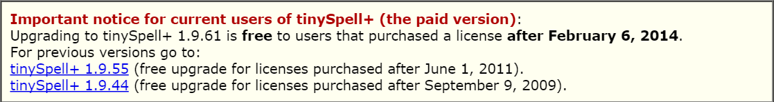 tinySpell+ 1.9.61 Isn't free to ''First-Time Users''.png