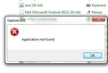 Outlook 2013 Icon Application Not Found.JPG