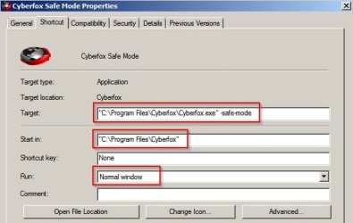 Cyberfox Safe Mode Properties.jpg