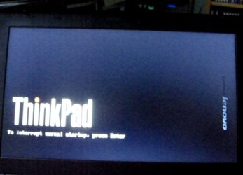 Lenovo boot screen 1 - the ThinkPad logo.JPG