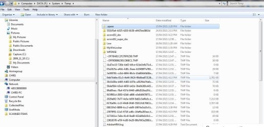 ACER COMPUTER - F DRIVE CONTENTS LIST - SYSTEM - TEMP - PARTIAL CONTENTS LIST.JPG