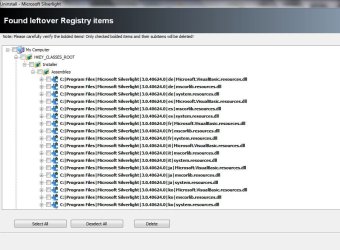 SILVERLIGHT UNINSTALLED BY REVO - LEFTOVER FILES 47,190 - START OF LIST SCREENSHOT - DO I DELETE.JPG