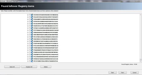 SILVERLIGHT UNINSTALLED BY REVO - SCREENSHOT SHOWING 47,190 LEFTOVER FILES - DO I DELETE THESE.JPG