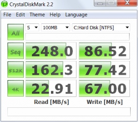 -Desktop-Crystal Disk Benchmark - Intel X25mG2-11-7-9-After 2 weeks use - before TRIM.PNG