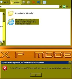 IE9 on XP Mode No Way.jpg
