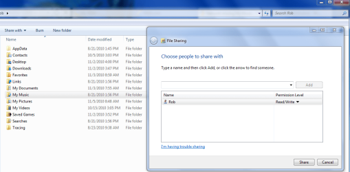 Rob User read write permissions music folder.PNG
